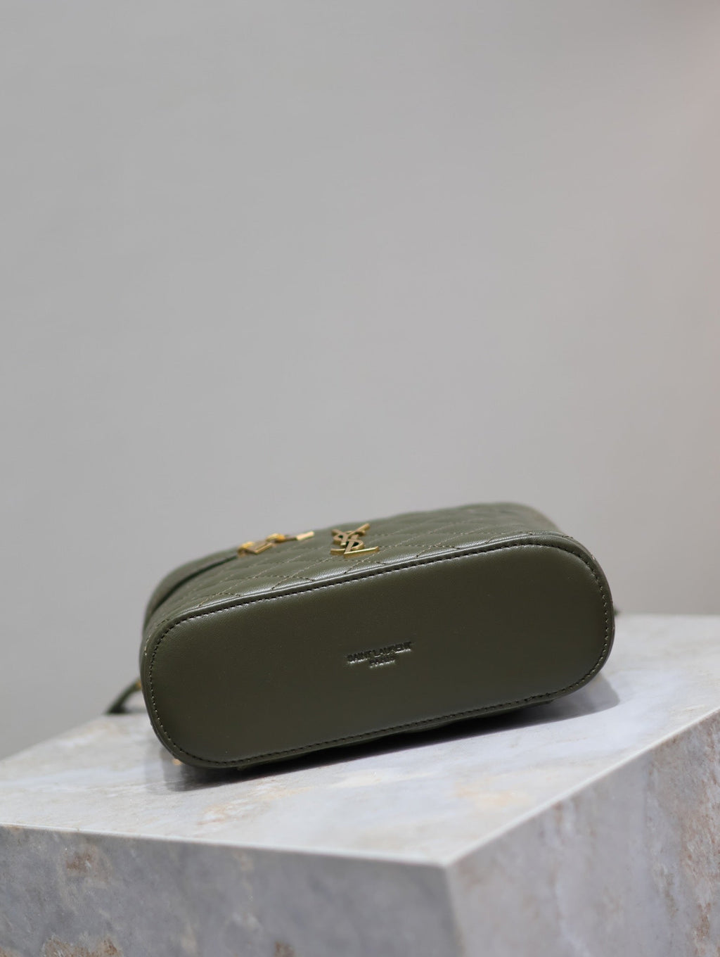 SAINT LAURENT GABY MINI VANITY BAG 18 IN ARMY GREEN LAMBSKIN
