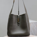 SAINT LAURENT LE 5 À 7 LARGE BAG 31 IN KHAKI GREEN LAMBSKIN