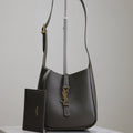 SAINT LAURENT LE 5 À 7 MINI BAG 16 IN KHAKI GREEN LAMBSKIN