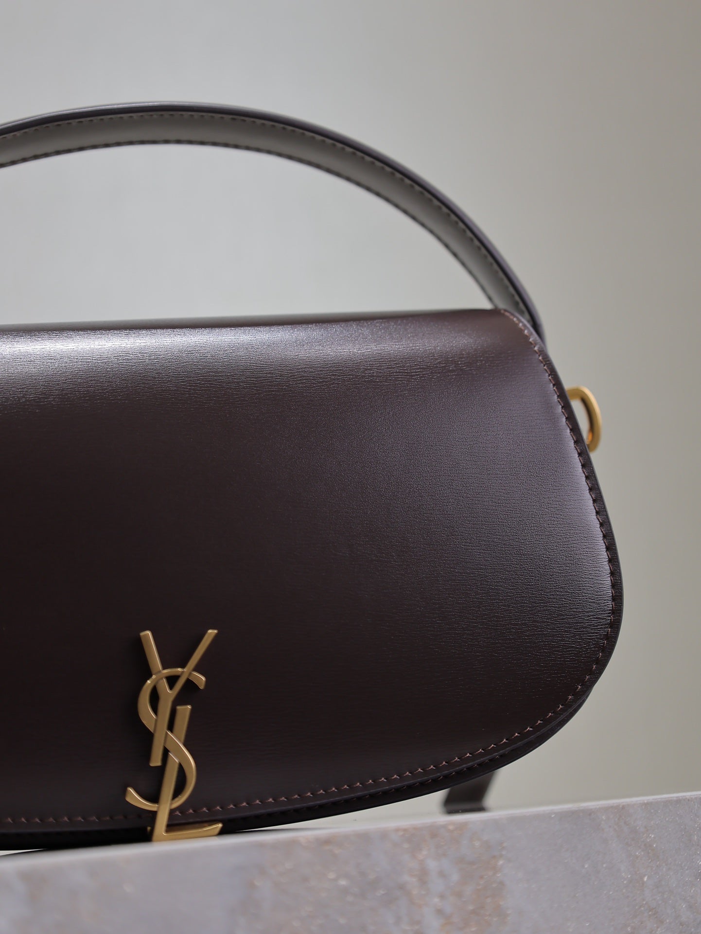 SAINT LAURENT VOLTAIRE 24 IN BRUNETTE BROWN CALFSKIN
