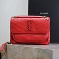 SAINT LAURENT NIKI MEDIUM 28 IN CLASSIC RED LAMBSKIN GOLD HARDWARE