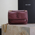 SAINT LAURENT NIKI BABY 22 IN WINE RED LAMBSKIN GOLD CHAIN