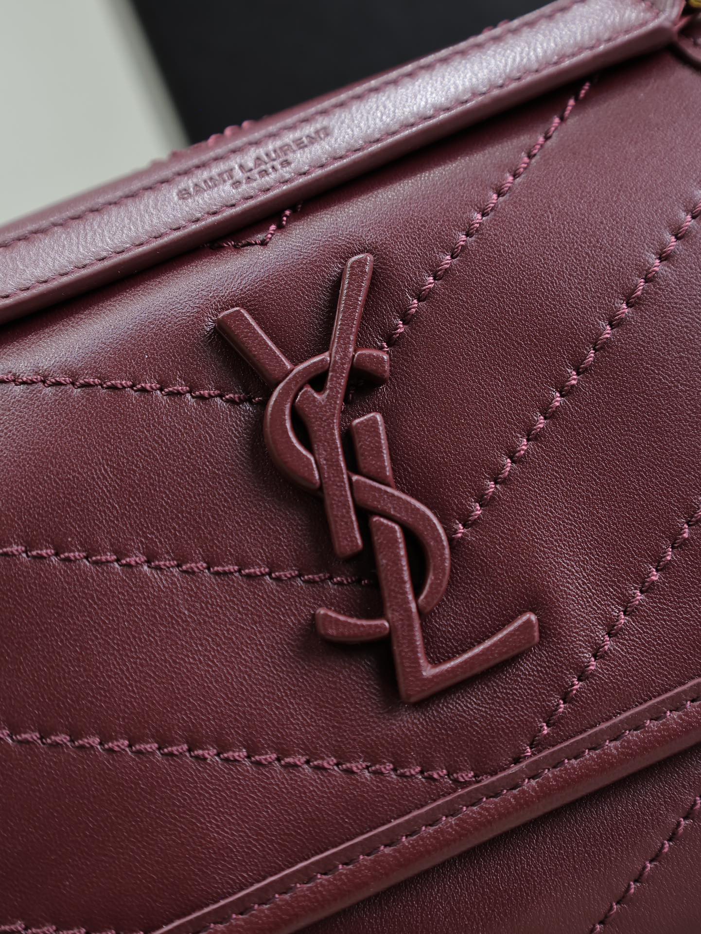SAINT LAURENT NIKI BABY 22 IN WINE RED LAMBSKIN GOLD CHAIN