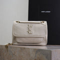SAINT LAURENT NIKI BABY 22 IN RICE WHITE LAMBSKIN GOLD CHAIN
