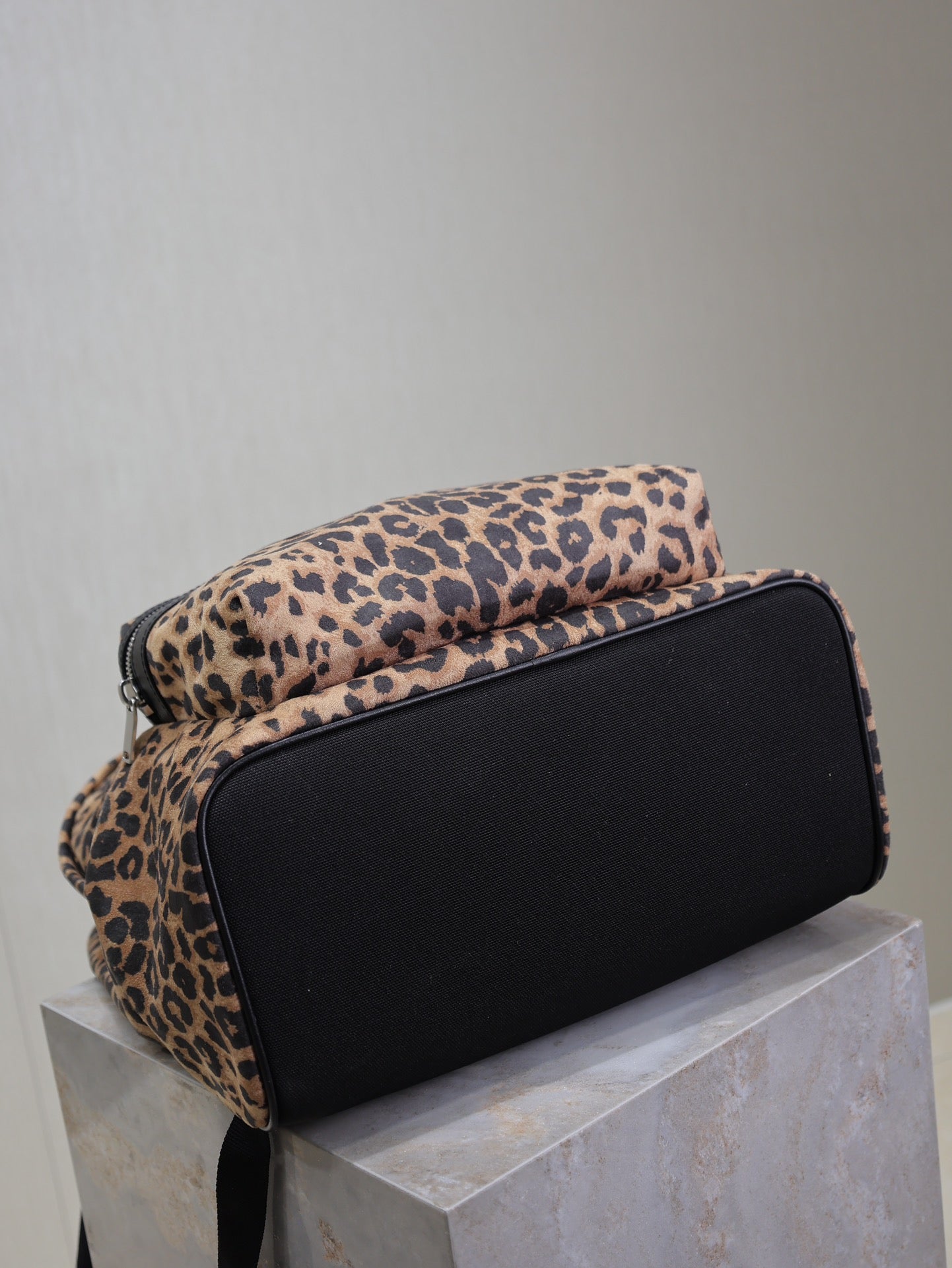 SAINT LAURENT CITY BACKPACK 38 IN LEOPARD PRINT VELVET
