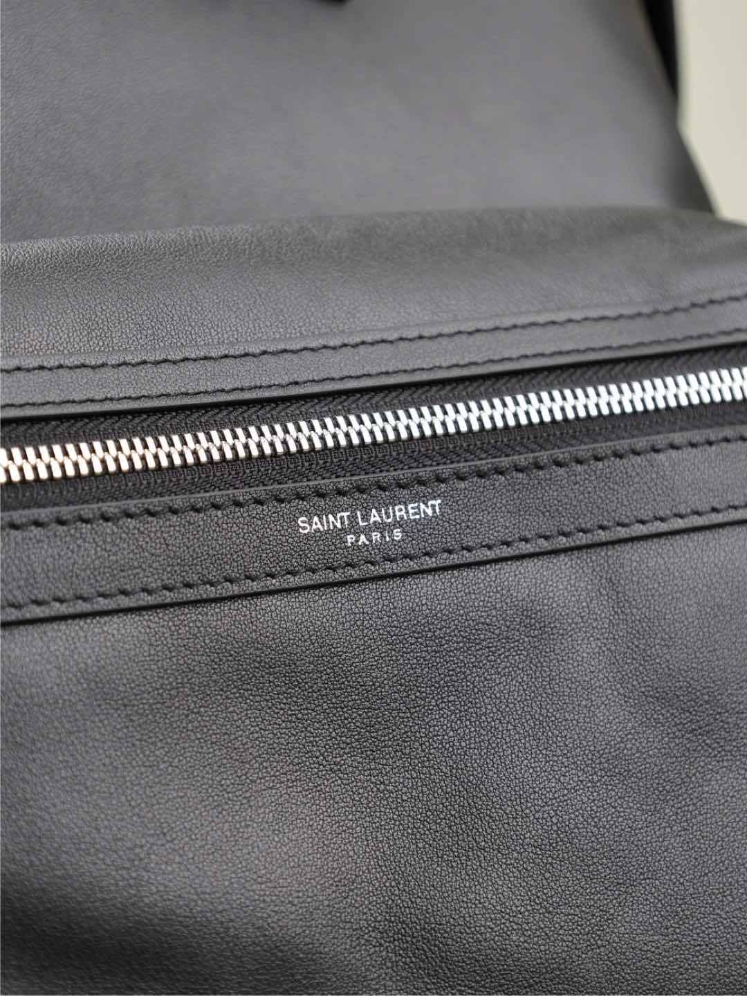 SAINT LAURENT CITY BACKPACK 38 IN BLACK CALFSKIN