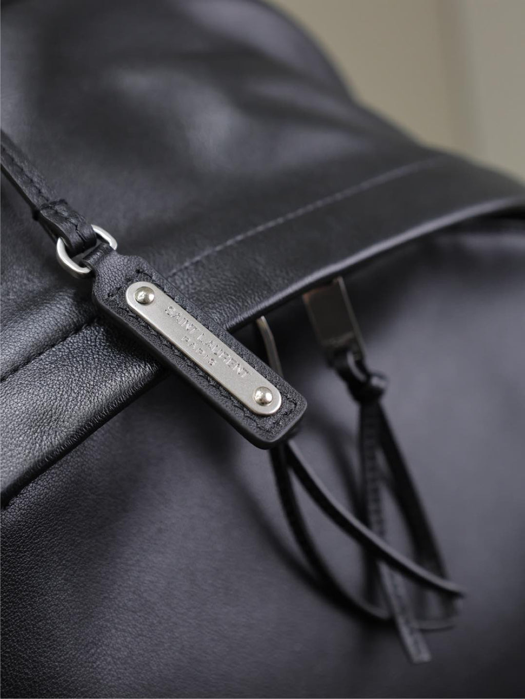 SAINT LAURENT CITY BACKPACK 38 IN BLACK CALFSKIN