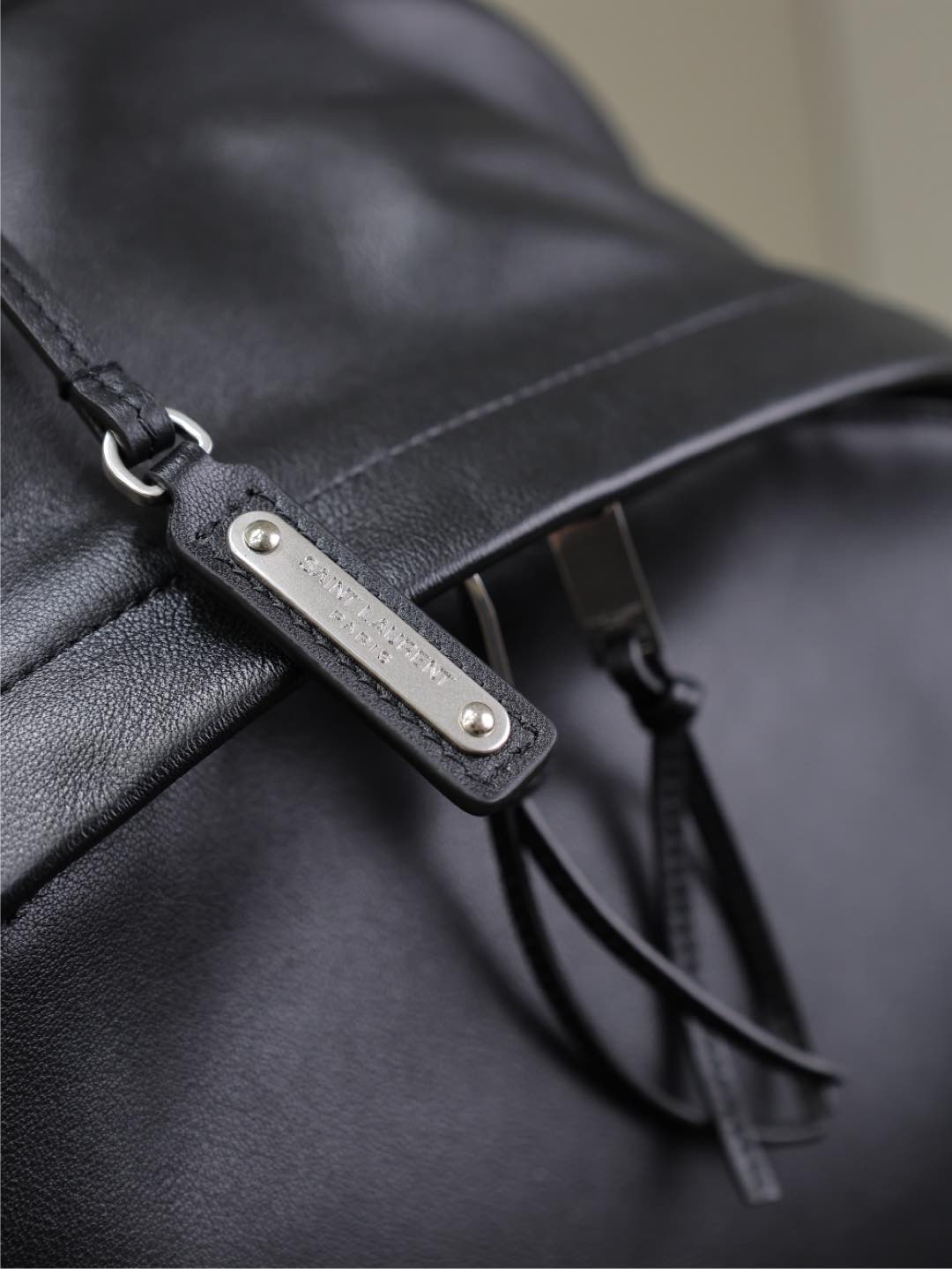SAINT LAURENT CITY BACKPACK 38 IN BLACK CALFSKIN