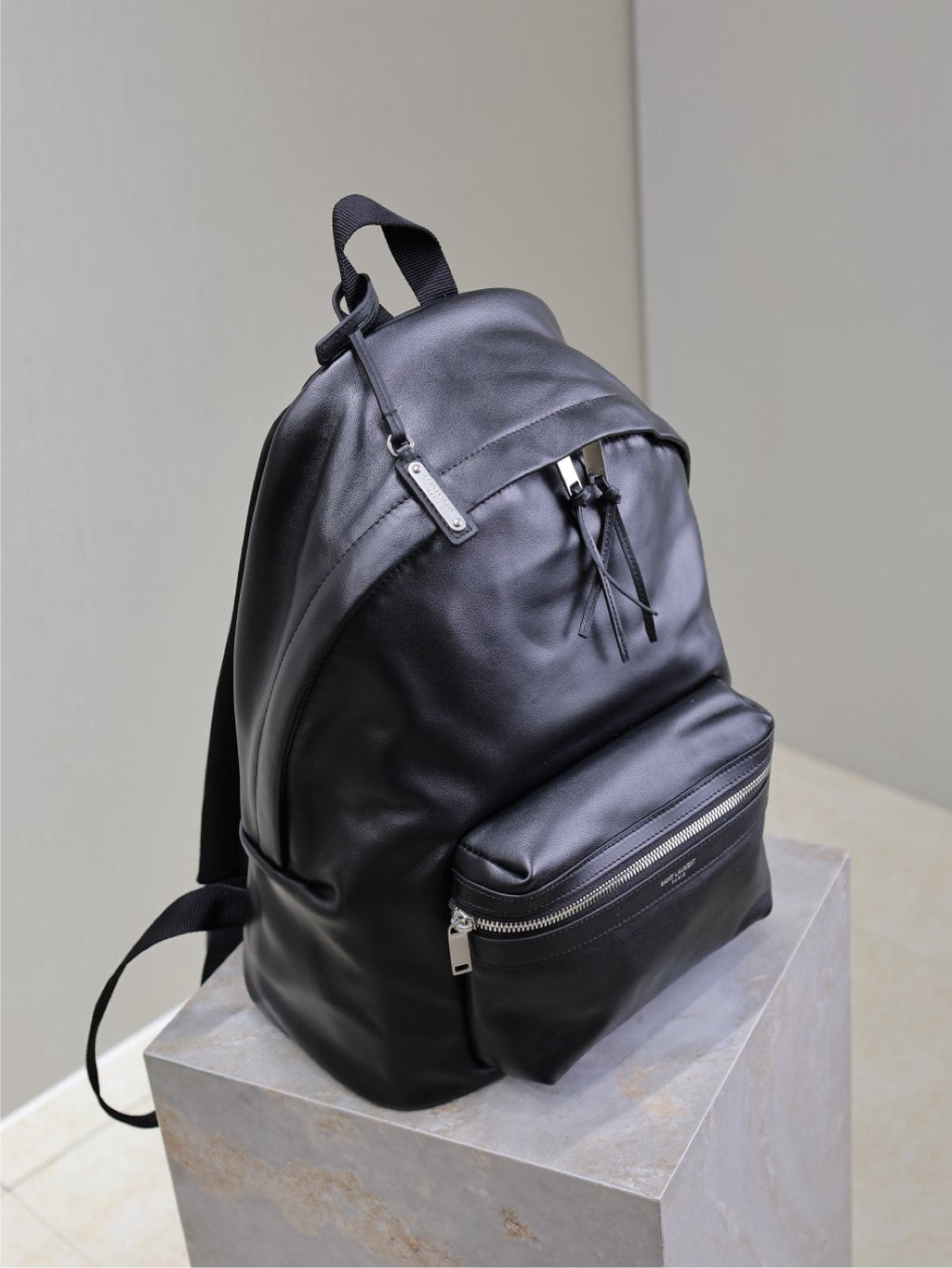 SAINT LAURENT CITY BACKPACK 35 IN BLACK CALFSKIN