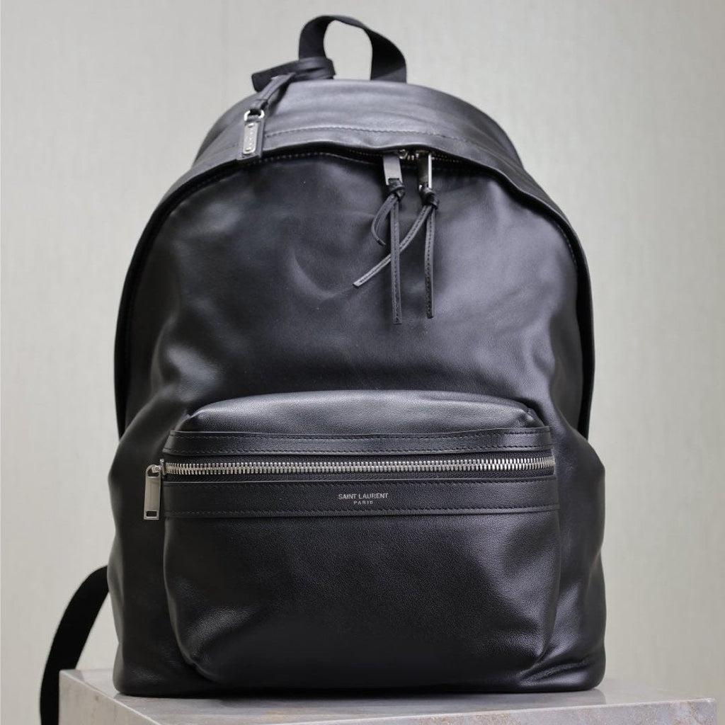 SAINT LAURENT CITY BACKPACK 35 IN BLACK CALFSKIN