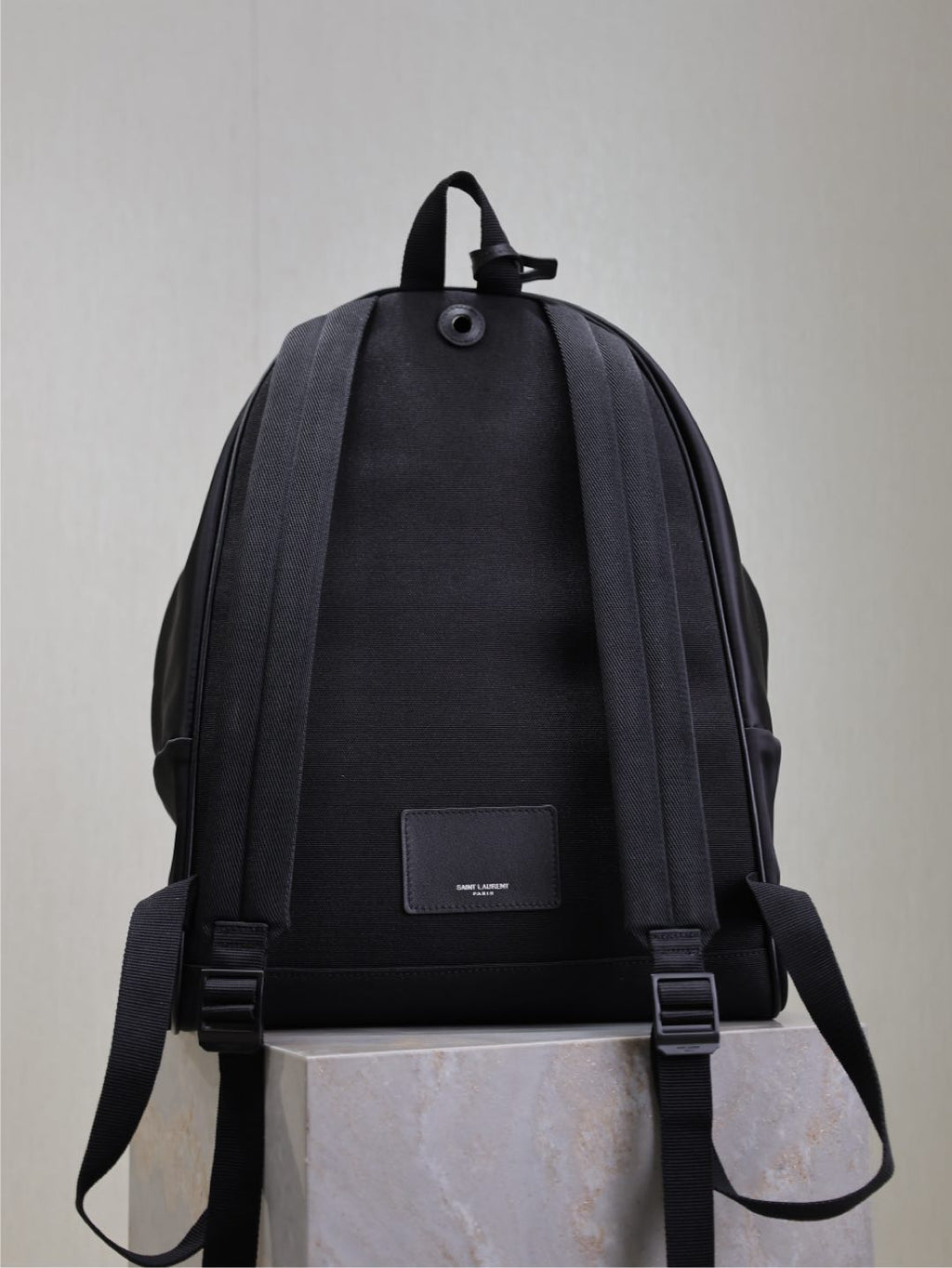 SAINT LAURENT CITY BACKPACK 38 IN BLACK SILK
