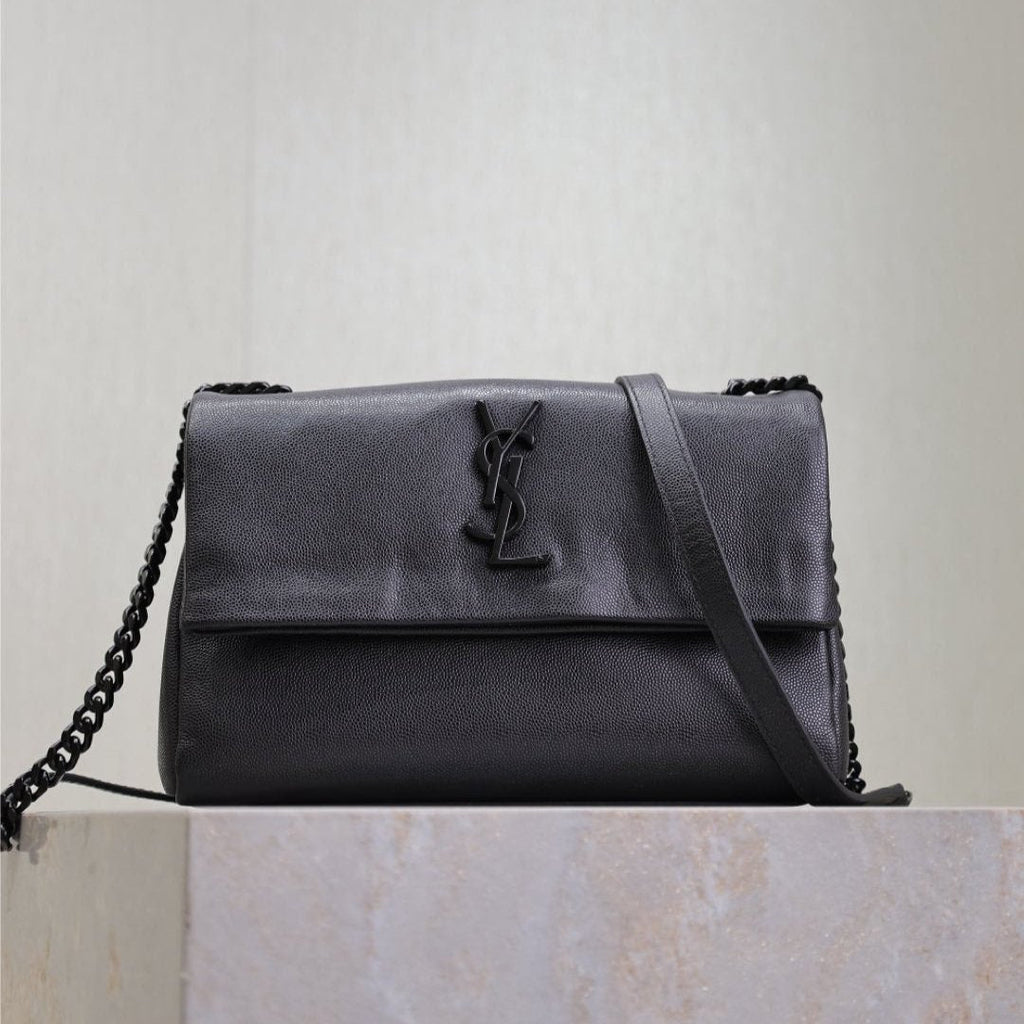 SAINT LAURENT WEST HOLLYWOOD SMALL BAG 24 IN BLACK CALFSKIN BLACK HARDWARE