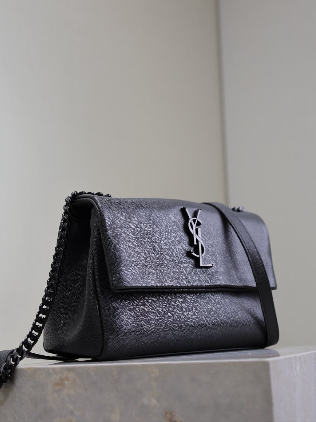 SAINT LAURENT WEST HOLLYWOOD SMALL BAG 24 IN BLACK CALFSKIN BLACK HARDWARE