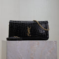 SAINT LAURENT KATE 99 MEDIUM BAG 26 IN BLACK CROCODILE-EMBOSSED CALFSKIN COPPER HARDWARE