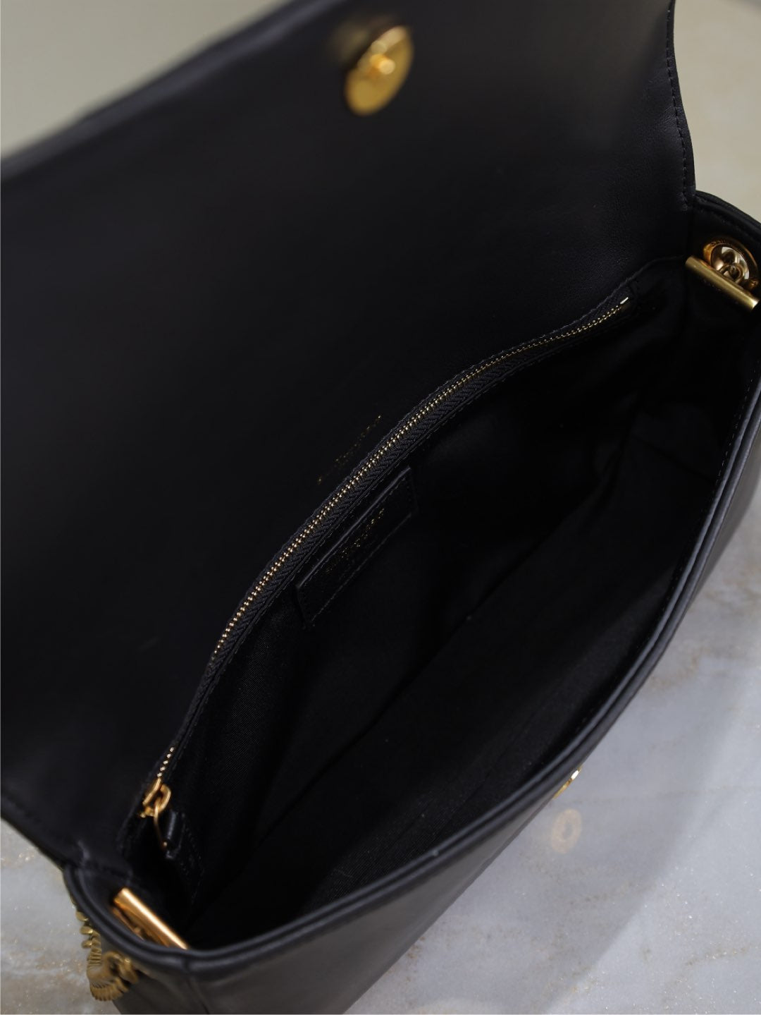 SAINT LAURENT KATE 99 MEDIUM BAG 26 IN BLACK QUILTED NAPPA CALFSKIN COPPER HARDWARE