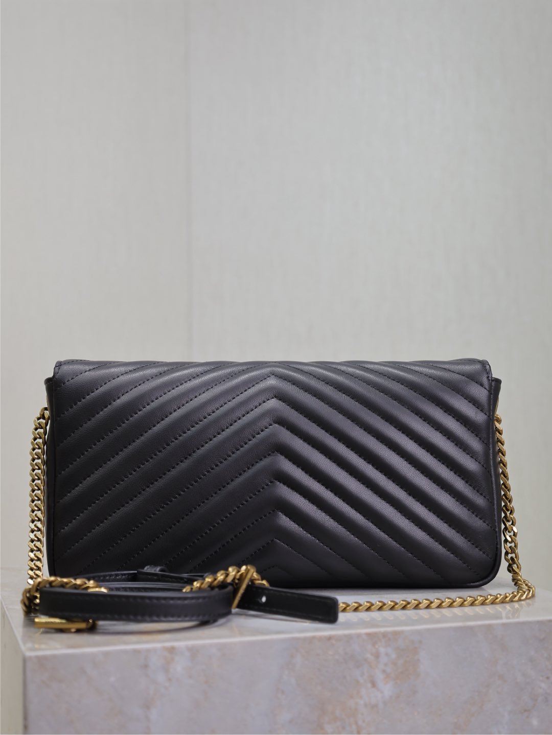 SAINT LAURENT KATE 99 MEDIUM BAG 26 IN BLACK QUILTED NAPPA CALFSKIN COPPER HARDWARE