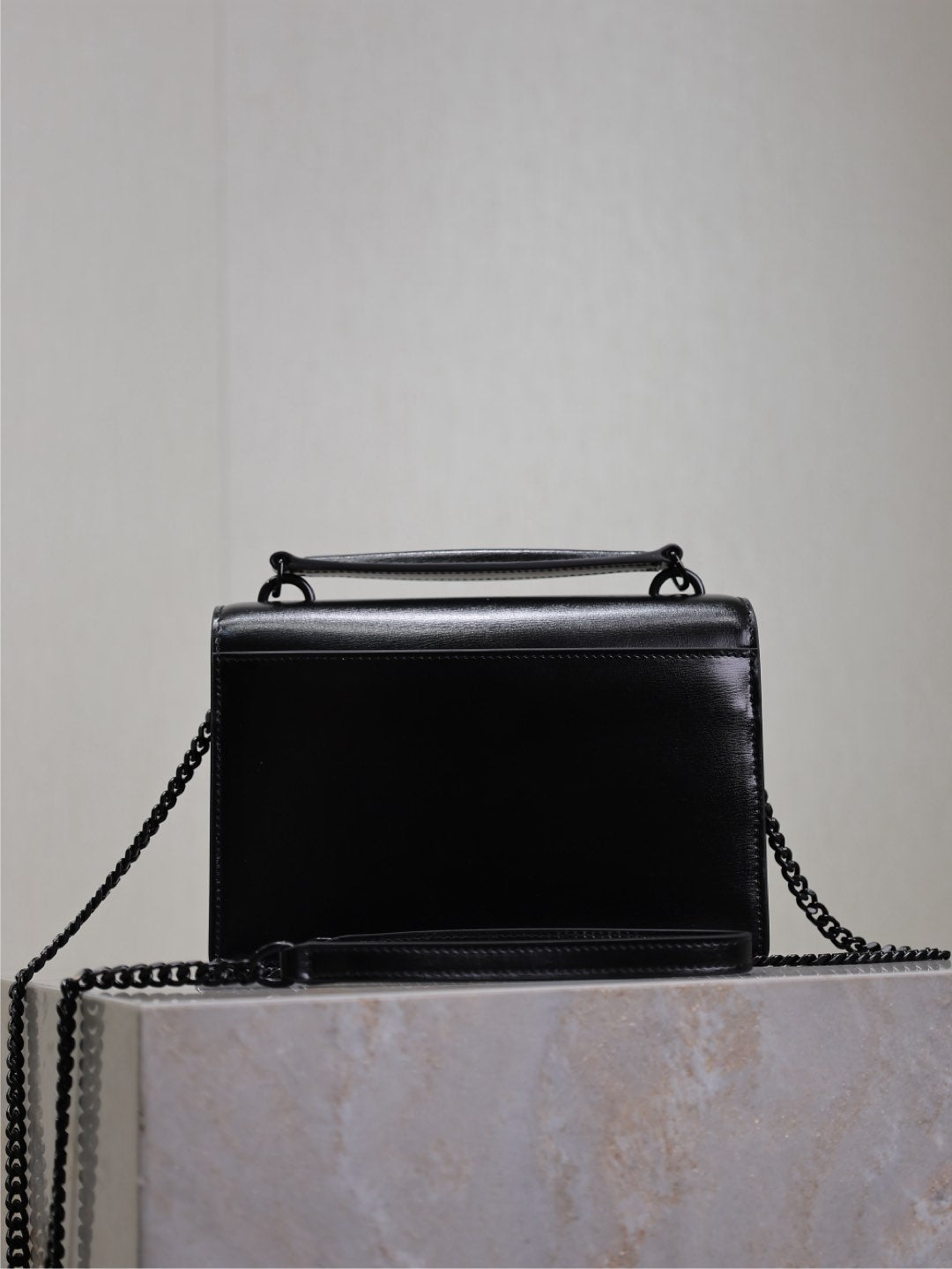 SAINT LAURENT SUNSET SMALL BAG 19 IN BLACK CALFSKIN BLACK HARDWARE