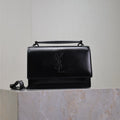SAINT LAURENT SUNSET SMALL BAG 19 IN BLACK CALFSKIN BLACK HARDWARE