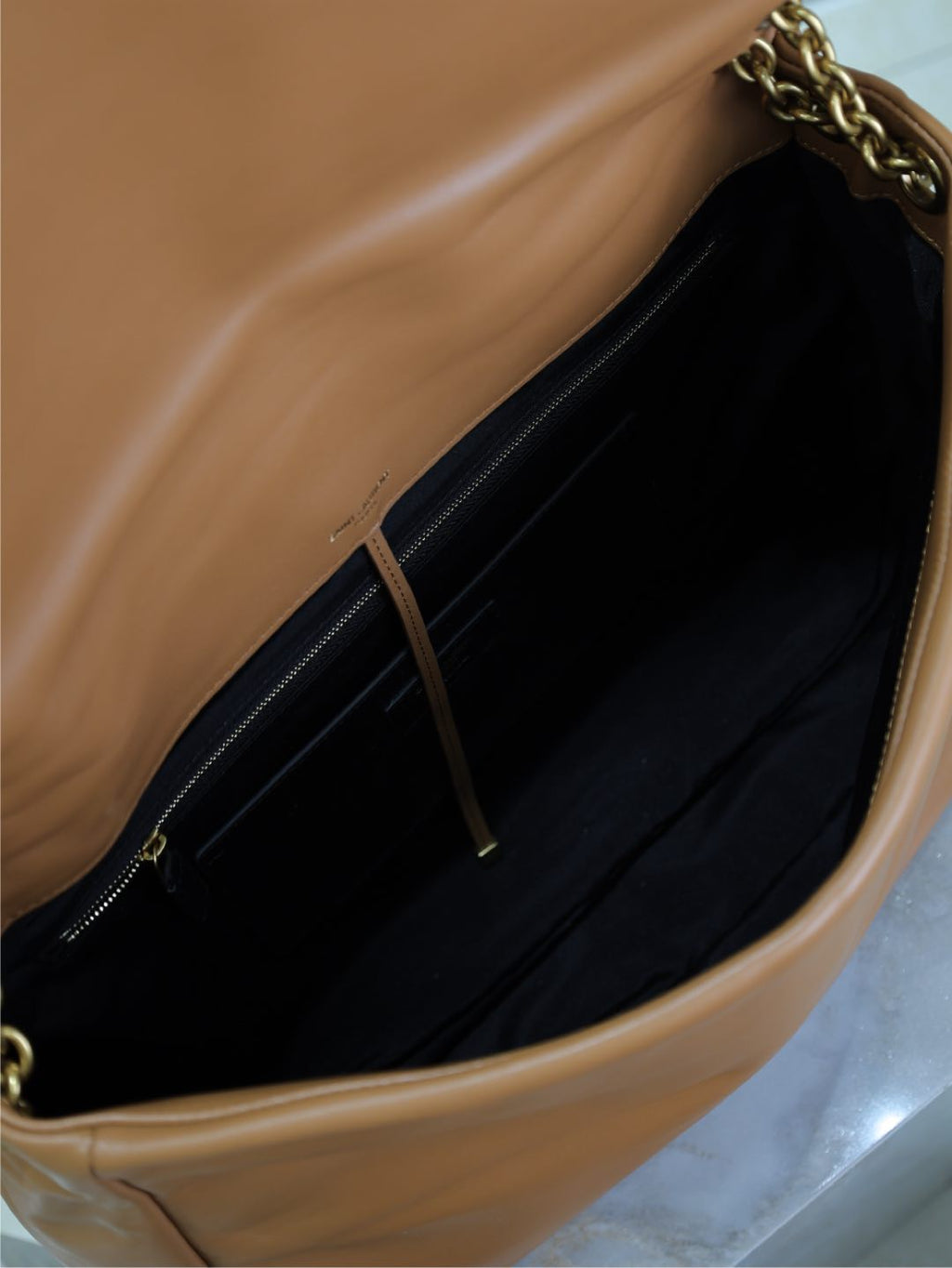 SAINT LAURENT JAMIE 4.3 LARGE BAG 43 IN BRONZE BROWN SMOOTH LAMBSKIN GOLD HARDWARE