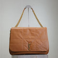 SAINT LAURENT JAMIE 4.3 LARGE BAG 43 IN BRONZE BROWN SMOOTH LAMBSKIN GOLD HARDWARE