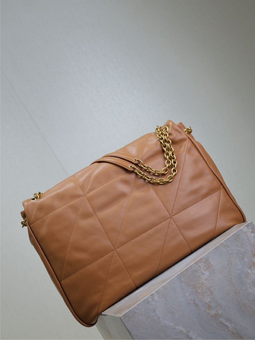 SAINT LAURENT JAMIE 4.3 LARGE BAG 43 IN BRONZE BROWN SMOOTH LAMBSKIN GOLD HARDWARE