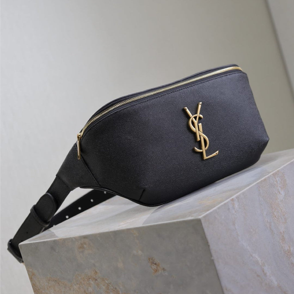 SAINT LAURENT CLASSIC CROSSBODY BAG 25 IN BLACK CAVIAR LEATHER GOLD LOGO