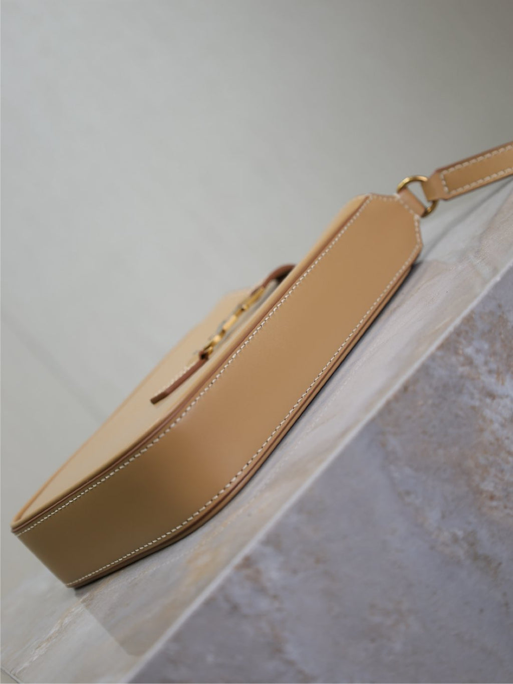 SAINT LAURENT LE 5 À 7 PHONE BAG 18 IN CIDER BROWN CALFSKIN
