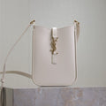 SAINT LAURENT LE 5 À 7 PHONE BAG 18 IN WHITE CALFSKIN