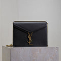 SAINT LAURENT CASSANDRA CHAIN BAG 22 IN BLACK CAVIAR PATTERN CALFSKIN GOLD HARDWARE