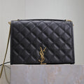 SAINT LAURENT BECKY 26 IN BLACK QUILTED LAMBSKIN GOLD HARDWARE