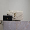 SAINT LAURENT LOULOU MINI 20 IN WHITE SHEEPSKIN GOLD HARDWARE