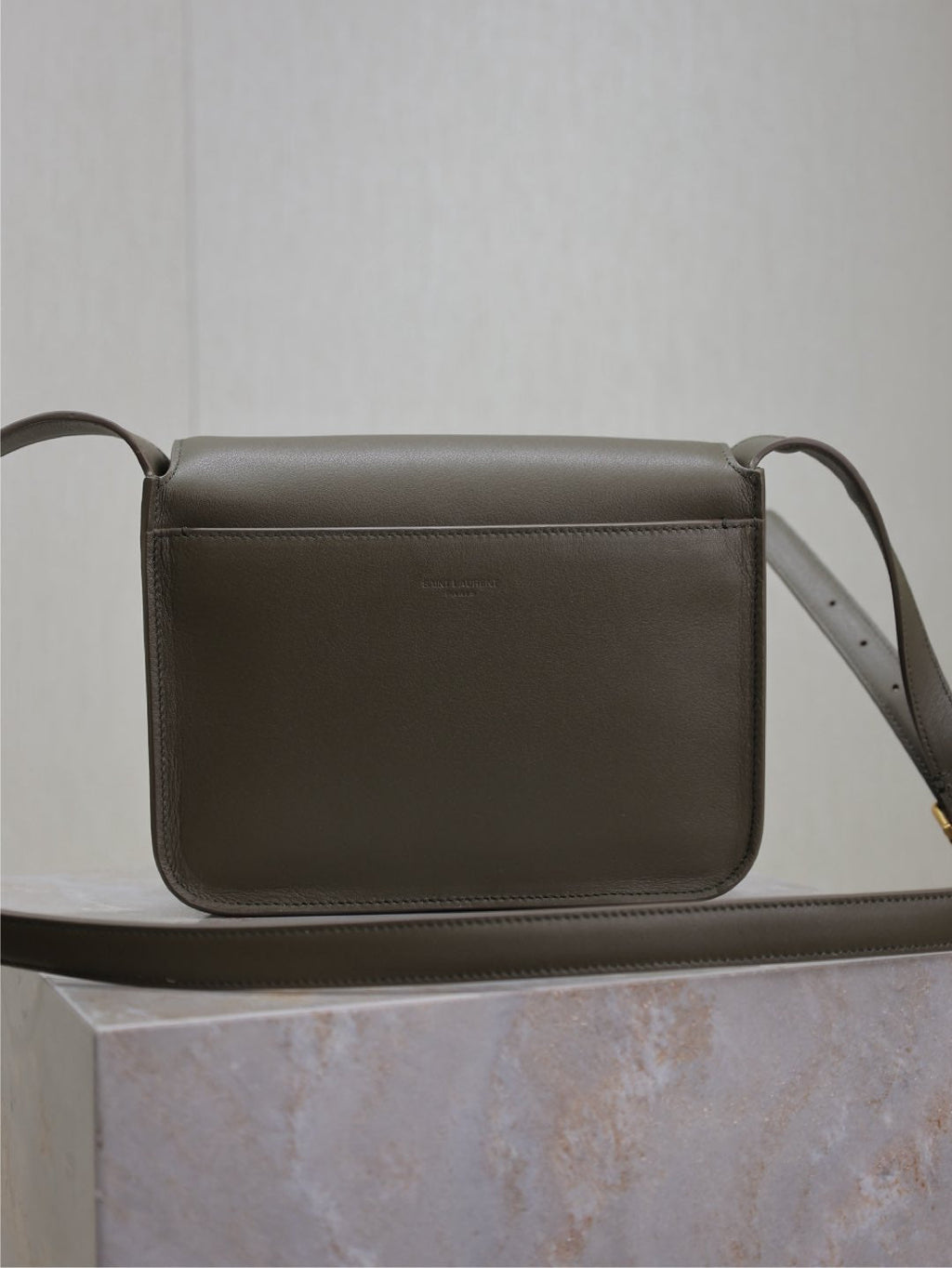 SAINT LAURENT YSL 25S NIKI BABY 22 IN DARK OLIVE BROWN CALFSKIN GOLD HARDWARE