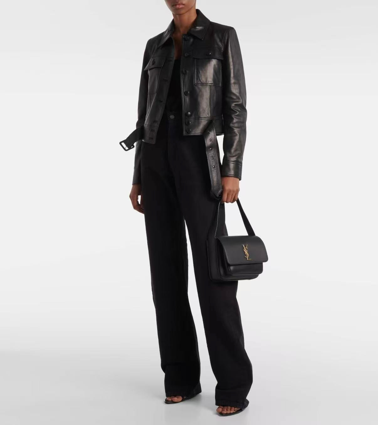 SAINT LAURENT YSL 25S NIKI BABY 22 IN BLACK CALFSKIN GOLD HARDWRE