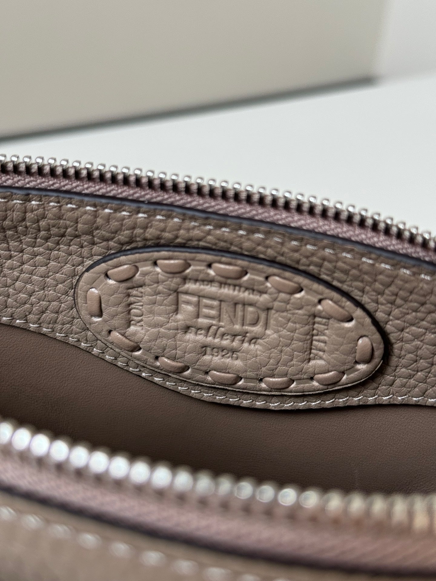 FENDI BY THE WAY SELLERIA MINI 20 IN MEDIUM BROWN GRAINED CALFSKIN
