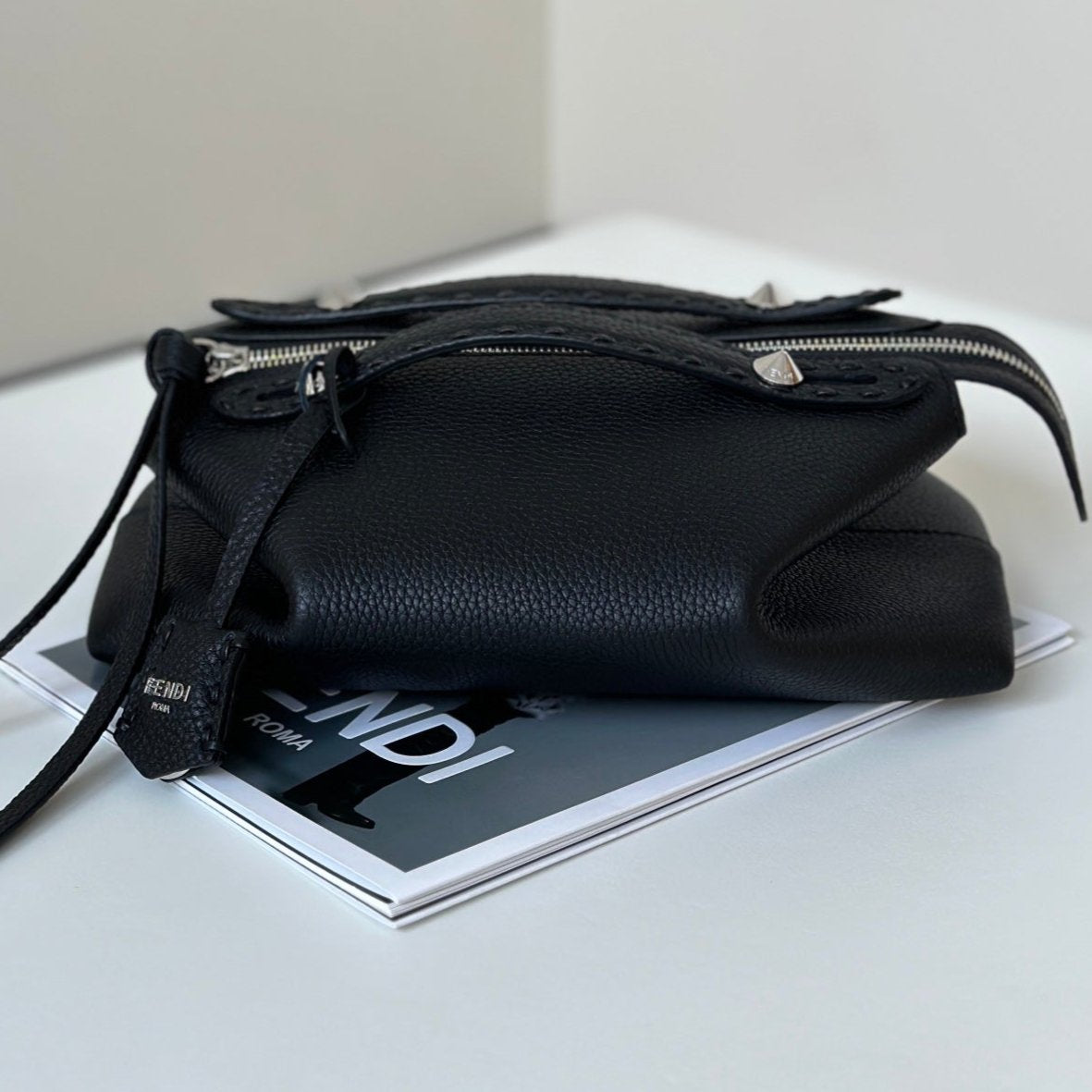 FENDI BY THE WAY SELLERIA SMALL 20 BAG IN BLACK CALFSKIN