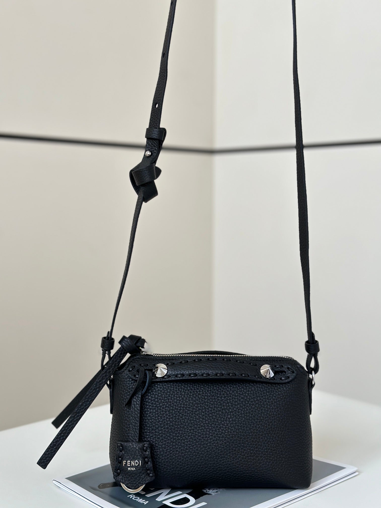 FENDI BY THE WAY SELLERIA SMALL 20 BAG IN BLACK CALFSKIN