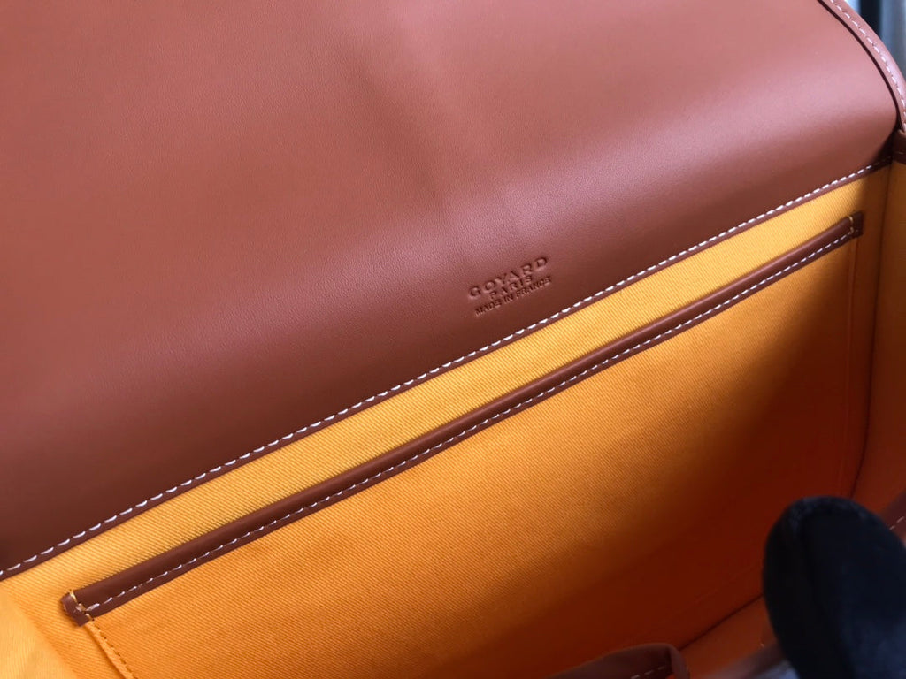 GOYARD BELVEDERE MM BAG 28CM BLACK AND TAN CANVAS