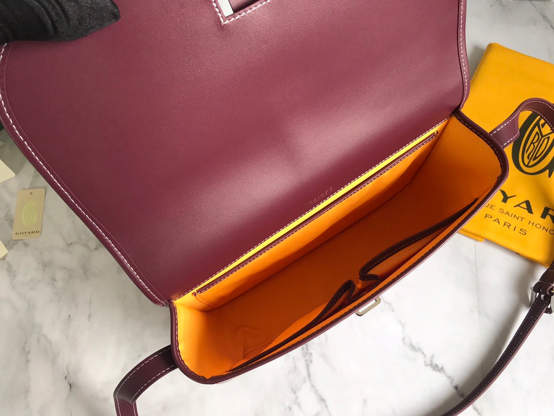 GOYARD BELVEDERE MM BAG 28CM BURGUNDY CANVAS