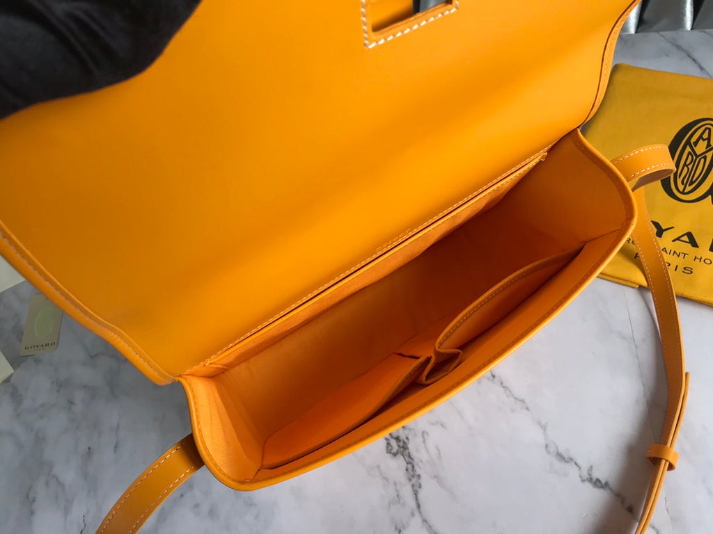 GOYARD BELVEDERE MM BAG 28CM YELLOW CANVAS