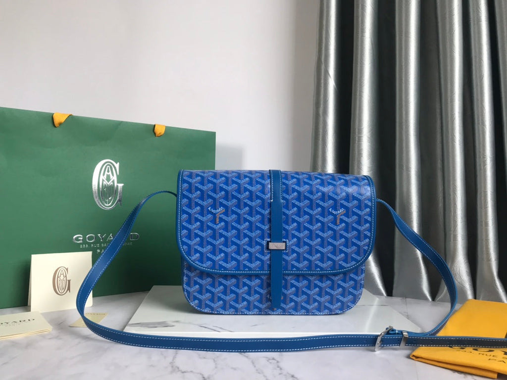 GOYARD BELVEDERE MM BAG 28CM SKY BLUE CANVAS