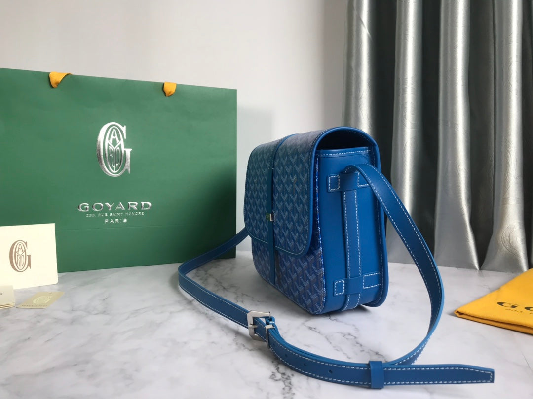 GOYARD BELVEDERE MM BAG 28CM SKY BLUE CANVAS