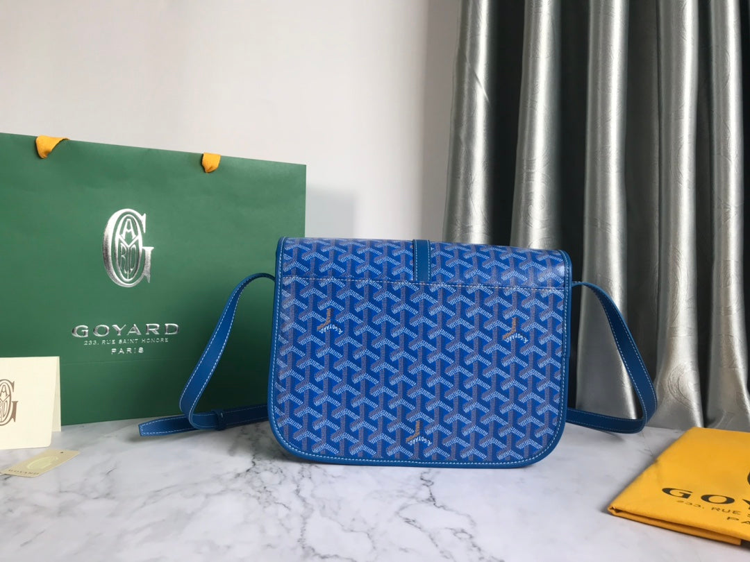 GOYARD BELVEDERE MM BAG 28CM SKY BLUE CANVAS