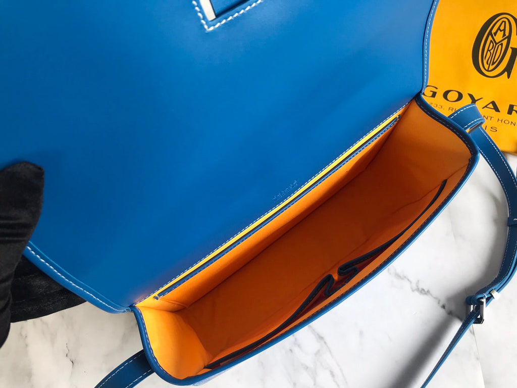 GOYARD BELVEDERE MM BAG 28CM SKY BLUE CANVAS