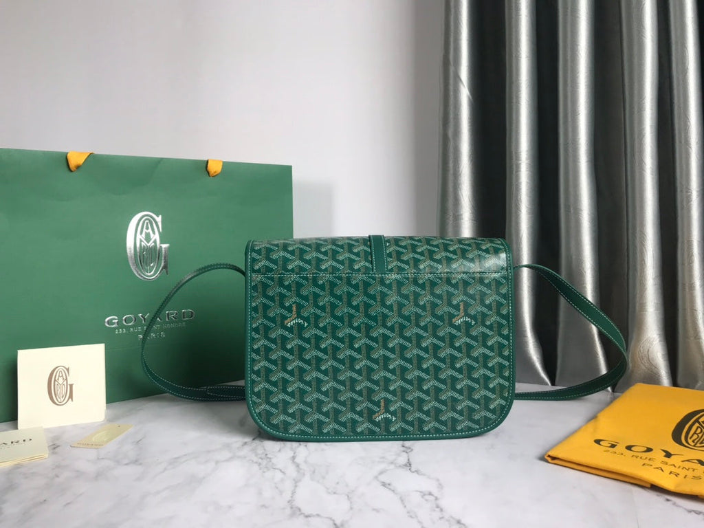 GOYARD BELVEDERE MM BAG 28CM GREEN CANVAS