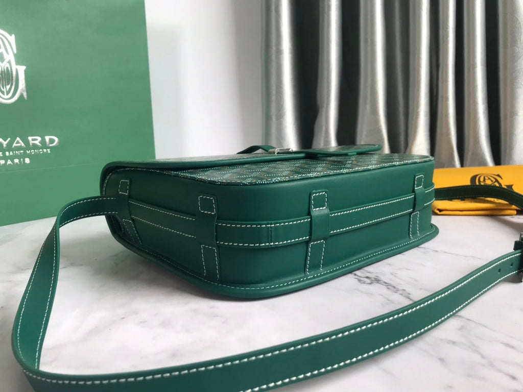 GOYARD BELVEDERE MM BAG 28CM GREEN CANVAS