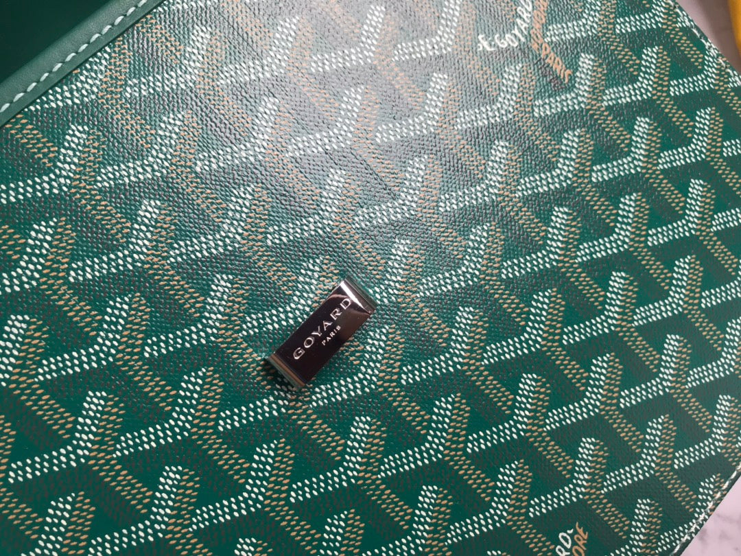 GOYARD BELVEDERE MM BAG 28CM GREEN CANVAS