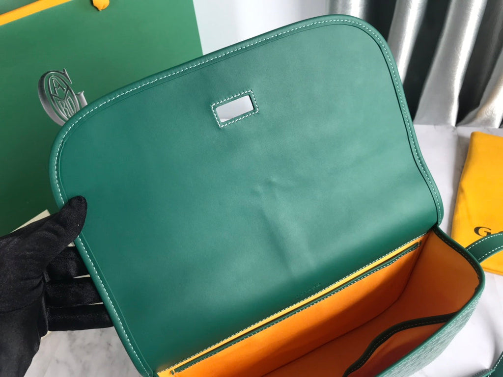 GOYARD BELVEDERE MM BAG 28CM GREEN CANVAS