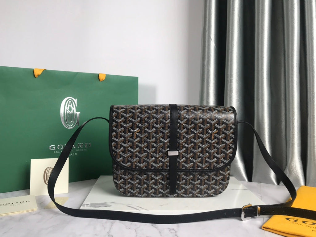 GOYARD BELVEDERE MM BAG 28CM BLACK CANVAS