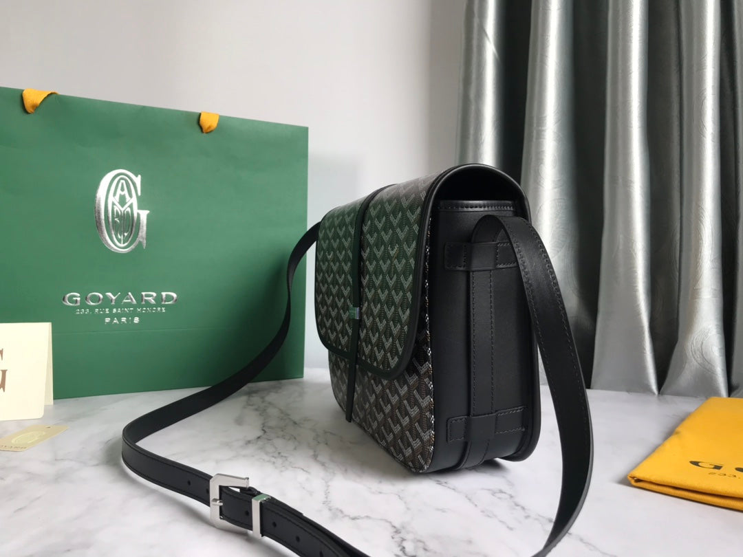GOYARD BELVEDERE MM BAG 28CM BLACK CANVAS