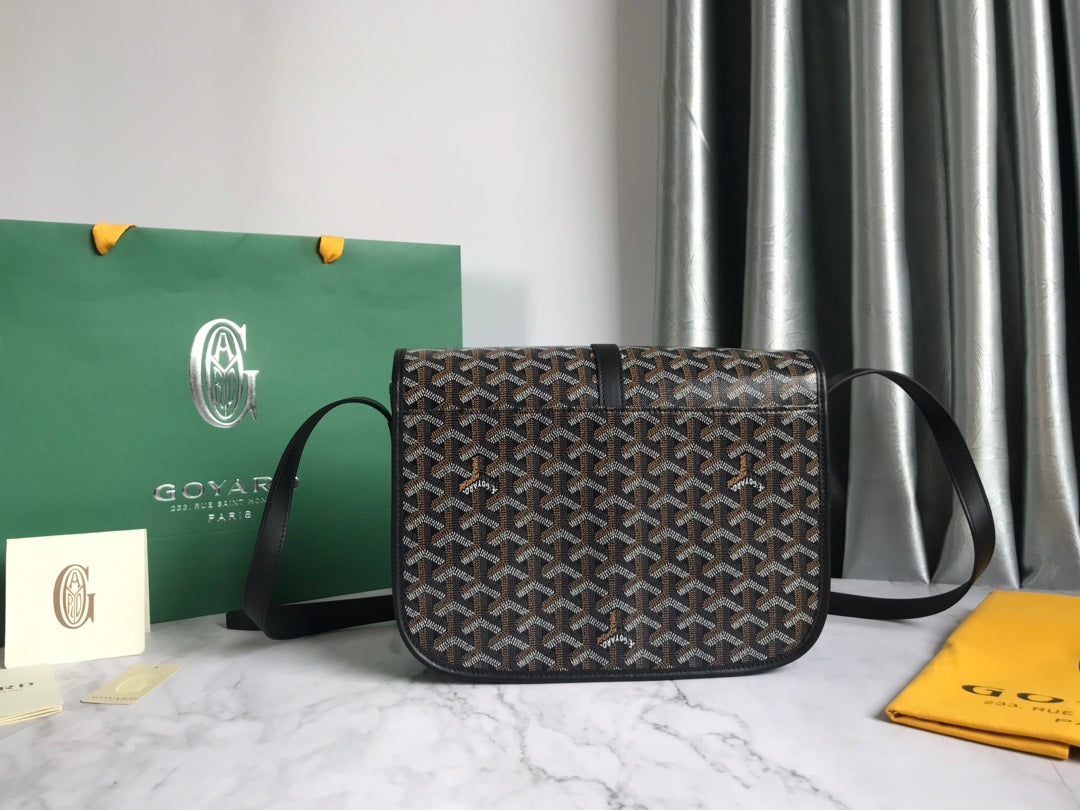 GOYARD BELVEDERE MM BAG 28CM BLACK CANVAS
